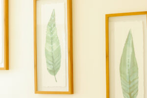 leaf art on a wall