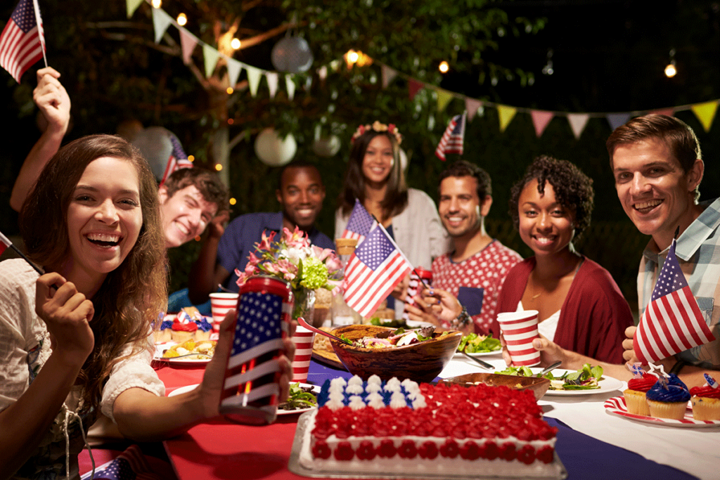 a group has a fourth of july picnic, one of many sober activities